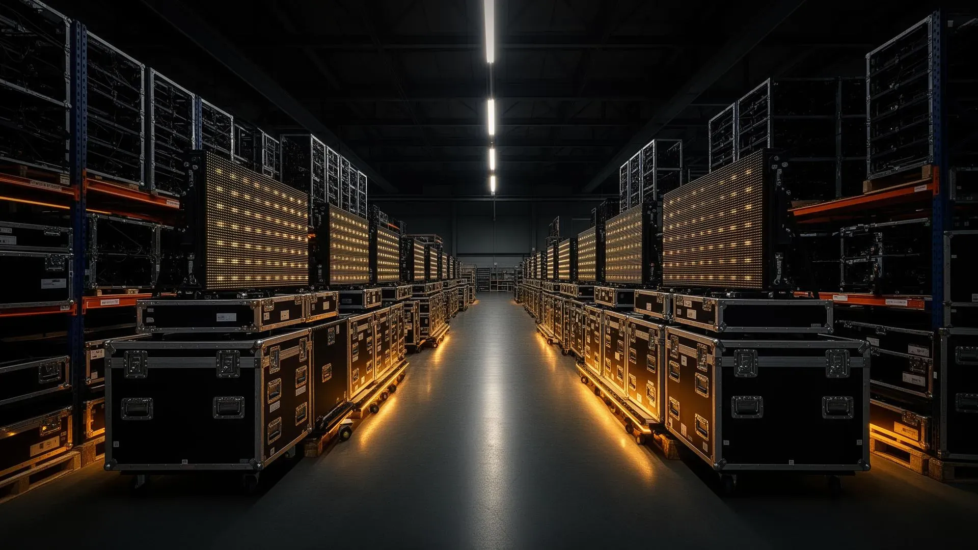 Entrepôt Écrans Géants LED à Saint-Maurice - Flight cases et écrans LED en stock