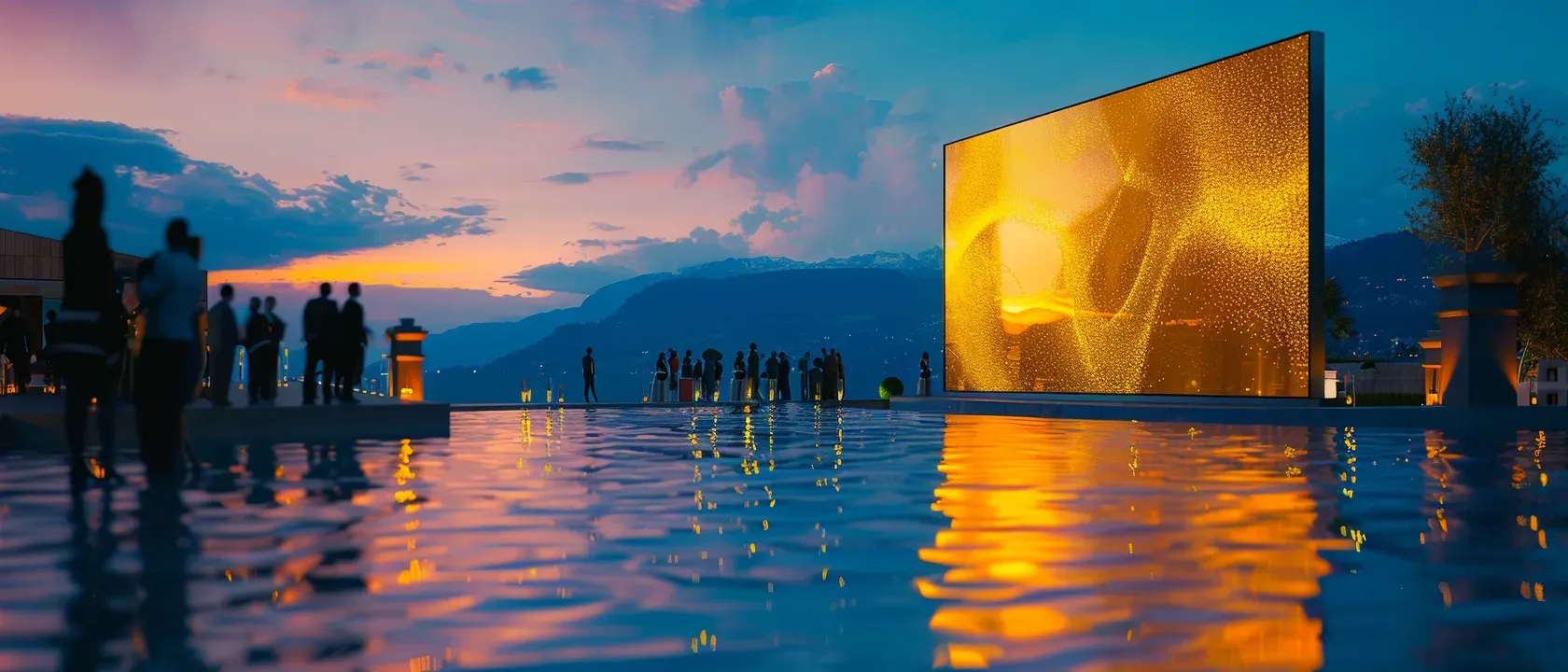 Vue lac avec écran LED géant - Stade privé à domicile