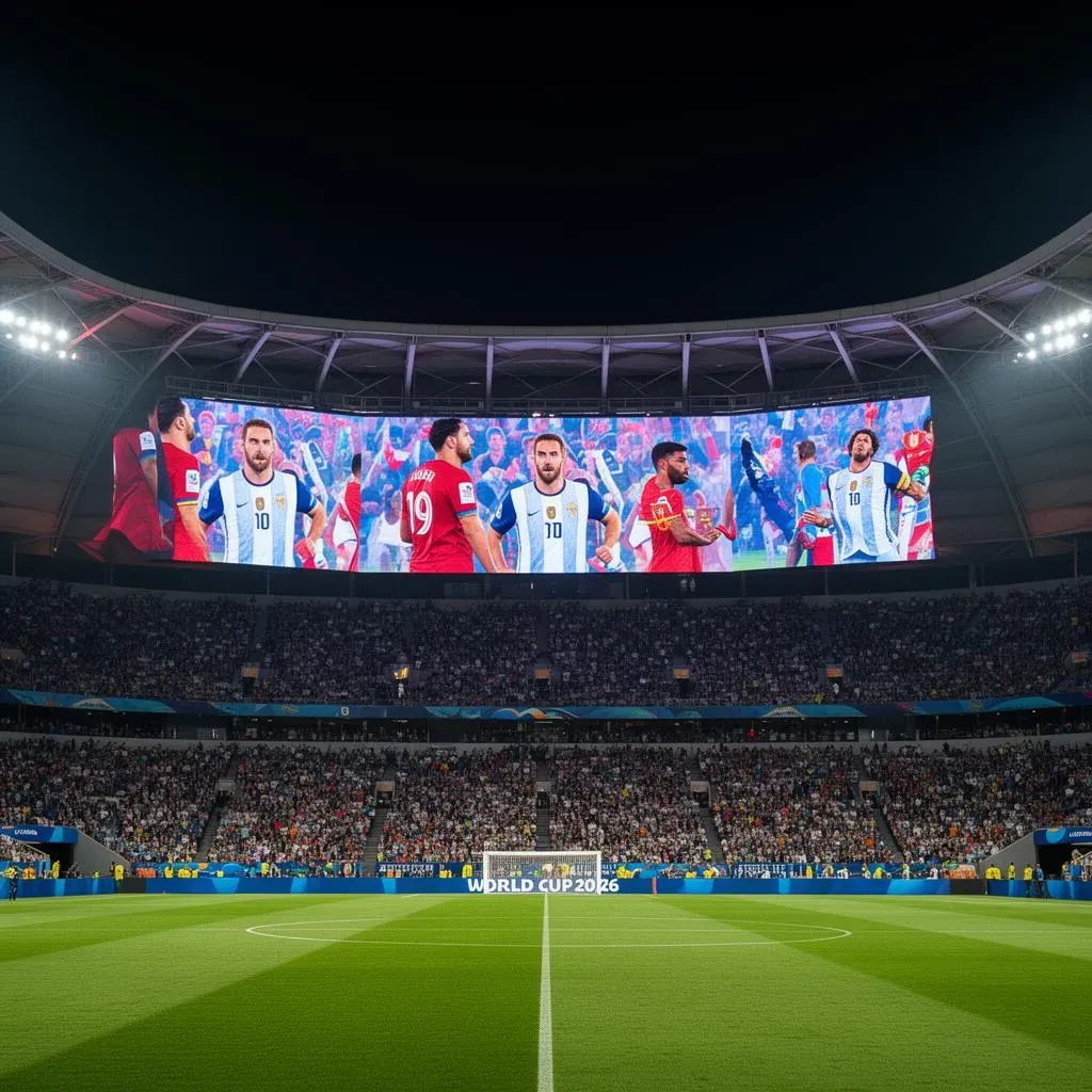 Écran LED géant pour retransmission sportive
